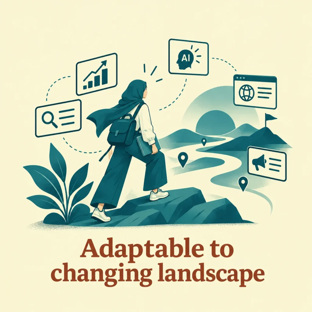 Freelance SEO Analyst in Ernakulam- Image of a girl walking different landscapes